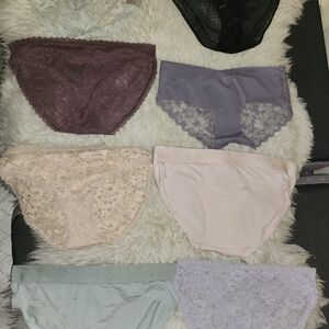 Women's Lace and Cotton Panty Set - Multicolor